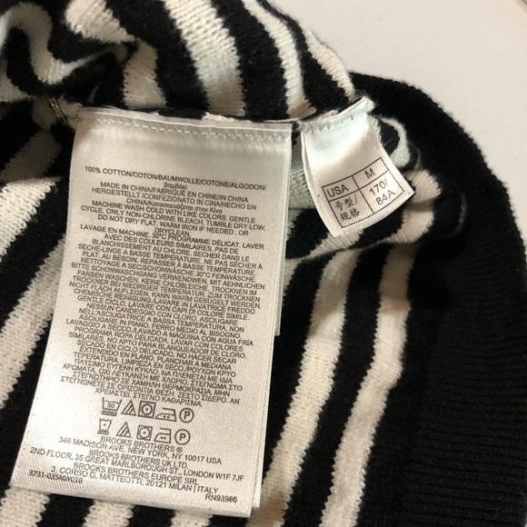 Brooks Brothers Black and White Striped Sweater‎ Size Medium - Picture 4 of 7